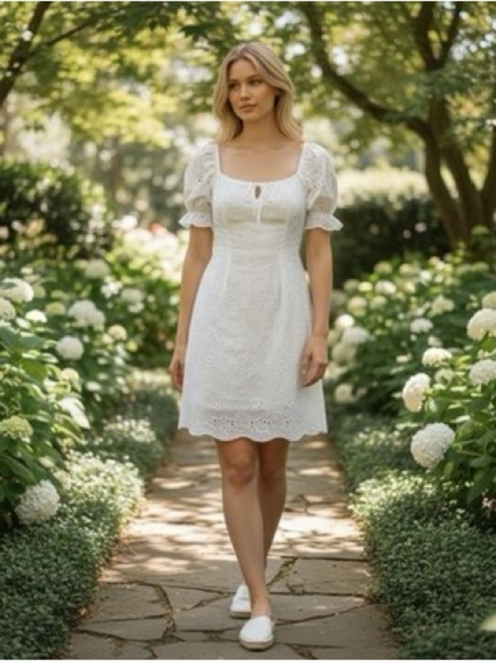 7 for all mankind white eyelet dress size XL